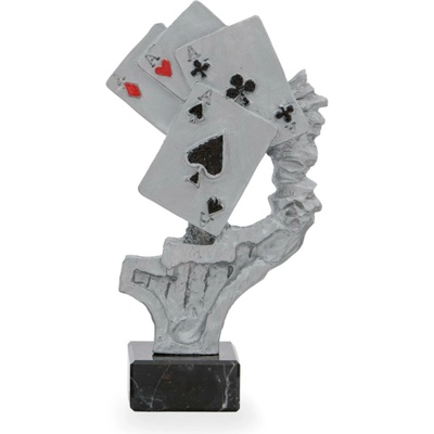 Trofej luxusní se symbolem karet výška 24 cm vícebarevná