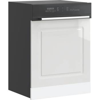 vidaXL Панел за съдомиялна машина, Kalmar, бял гланц, инженерно дърво (853659)