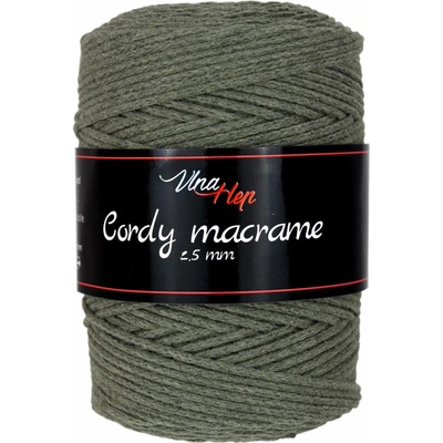 Vlna - Hep Cordy macrame 2,5 mm 8164 khaki