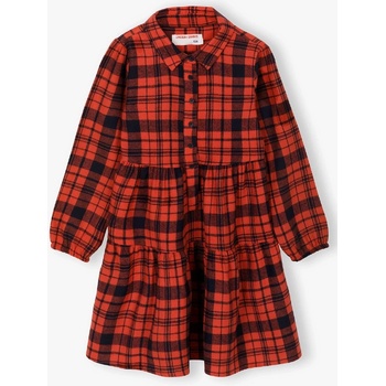 Fashionkids dievčenské karované šaty červená
