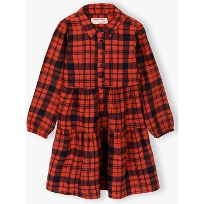 Fashionkids dievčenské karované šaty červená