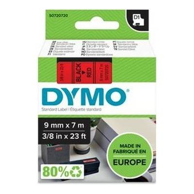 Páska do štítkovača, 9 mm x 7 m, DYMO "D1", červená-čierna
