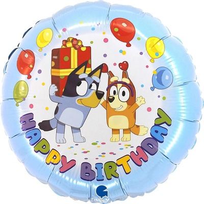 Grabo Фолиев Балон "Happy Birthday" Блуи и Бинго (L18060)