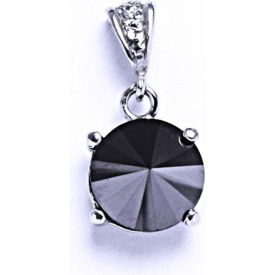 Čištín Stříbrný přívěšek s krystalem Swarovski barva Hematite Rivoli P1188/2