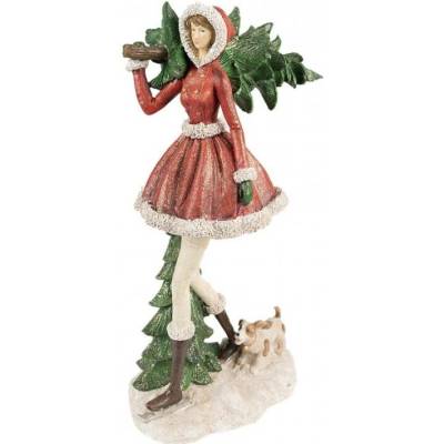 Figurka holčičky na bruslích se stromečkem – 25x17x43 cm