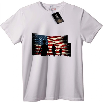 NOONEBRAND Тениска Патриотични Силуети на Знаме - 2XL, Black