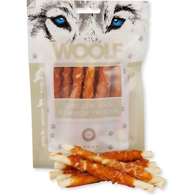 WOOLF chicken and rawhide twister 100 g