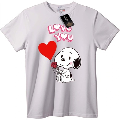 NOONEBRAND Тениска Snoopy Обичам те - L, White