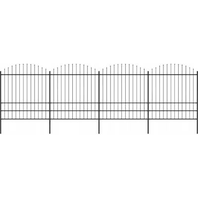 zahrada-XL Zahradní plot s hroty ocel (1,75–2) x 6,8 m černý