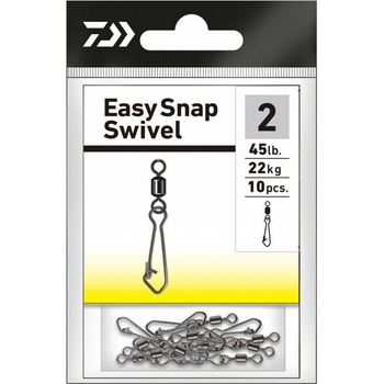 Daiwa Obratlík S Karabinkou Easy Snap Swivel veľ.2 22 kg 10 ks