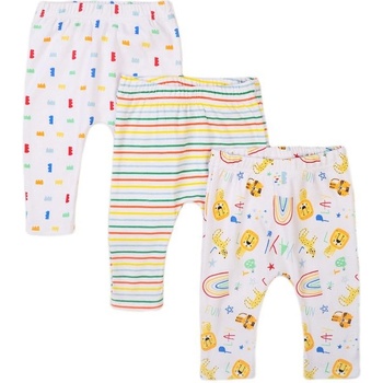Minoti Dojčenské nohavice 3pack Smiling biela