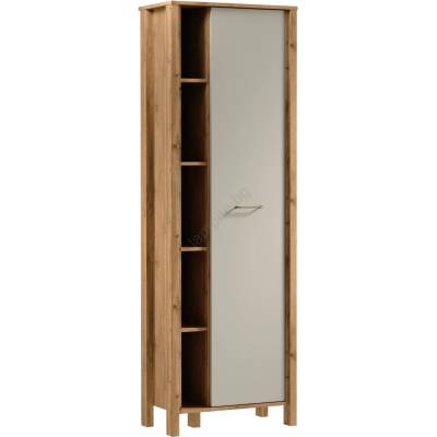 Gala Meble Шкаф за книги MENTA 66x200x37 см дъб wotan/сив (GM0041)