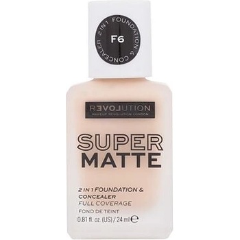 Revolution Relove Super Matte 2 in 1 Foundation & Concealer tekutý a zmatňující make-up a korektor 2v1 F6 24 ml