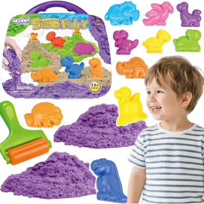 Woopie kinetický piesok dinosaury v kufríku 13 dielov