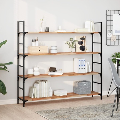 vidaXL Плаващи рафтове, 4 бр. , 120x30x2 см, маслено обработени, масивна дървесина, акация (3279542)