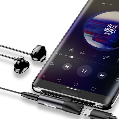 Baseus CATL41-01 Rozbočovač USB-C/3.5mm, černý