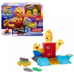 Mattel Hot Wheels: Комплект писта за чудовищни камиони Power Smasher Fire Monster