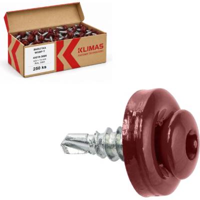 Klimas Wkret-Met 4,8x19mm - 250 ks - Skrutka samozávrtná pre spojenie plechov v presahu do 2x1,25mm, RAL 3005, WSBP-T