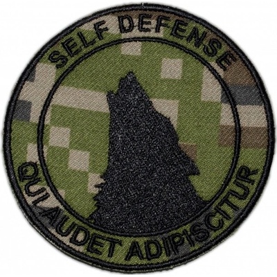 Nášivka "Self Defense" 9cm se SZ - digital woodland