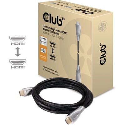 Club 3D Кабел Club 3D - CAC-1311 (HDMI 2.0 Premium High Speed, 4K60Hz, 1 м, Ethernet, HDR, UHD, 18Gbps, M/M, 30AWG) (CAC-1311)