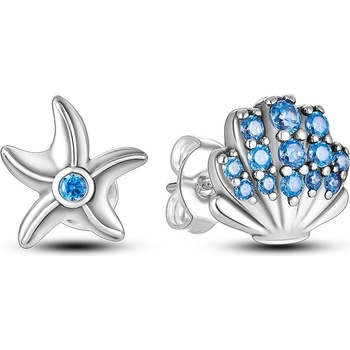 DELIS Сребърни обеци от проба 925, jw502, морска шарка, с родиево покритие (jw502)