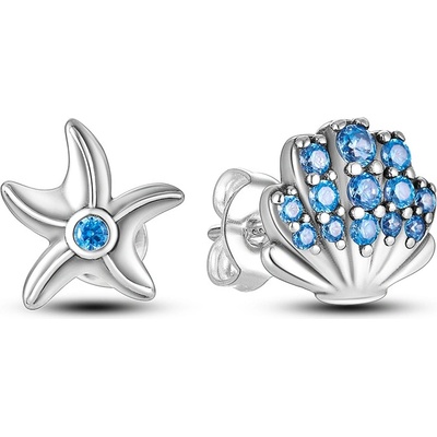 DELIS Сребърни обеци от проба 925, jw502, морска шарка, с родиево покритие (jw502)