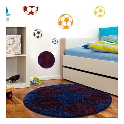 Vopi Fun shaggy 6001 navy kulatý