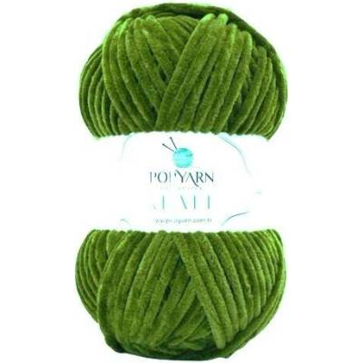 POPYARN Pletací příze Velvet B048 - zelená