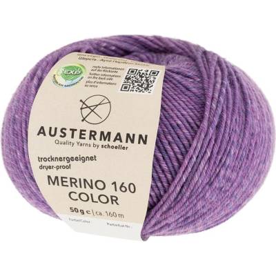 Austermann MERINO 160 EXP COLOR - 100% merino vlna - Ručně pletací příze Barva: 1219 FLIEDER