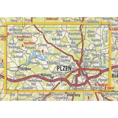 KČT 31 Plzeňsko nástěnná turistická mapa 90 x 60 cm Varianta: mapa v dřevěném rámu, Provedení: Ticiago černý