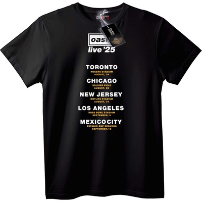 NOONEBRAND Тениска Oasis Live '25 Tour Dates - L, White