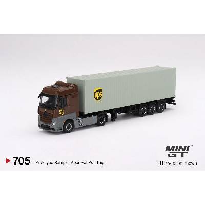 MINI GT Mercedes Benz Actros w/ 40' Container UPS Europe 1:64