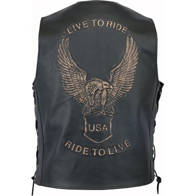 Kožená vesta Live to ride Eagle