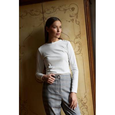 Moodo Памучна блуза с дълги ръкави бяла Moodo Moodo | Byal | ЖЕНИ | XS