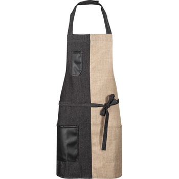 TOMA Číšnická zástěra ke krku béžová/černá T-1800