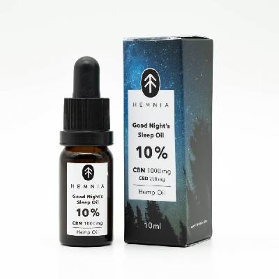 Hemnia Good Night´s Sleep Konopný olej 10%, 1000 mg CBN, 250 mg CBD, 10 ml