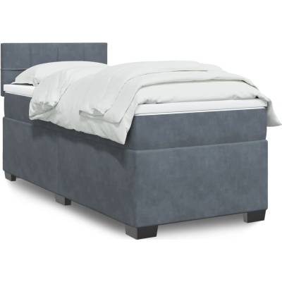 Petrashop 3288535 Boxspring postel s matrací tmavě šedá samet Šedá