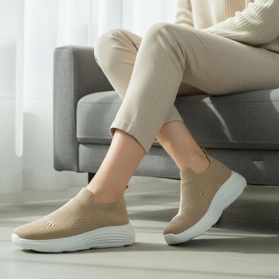 Dámske elastické slip-on tenisky ZARINI béžové
