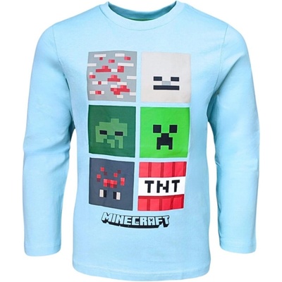 Fashion UK Chlapecké tričko MINECRAFT dlouhý rukáv světlé Modrá – Zboží Dáma