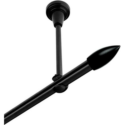 OK-GarnýžeCZ Garnýž kovová jednořadá 16mm Špice černá 310 cm do stropu / na tunýlek - bez kroužků
