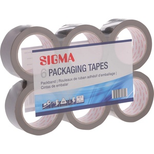 SIGMA Опаковъчна лента SIGMA 50 x 66 м кафява 6 бр