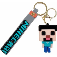 Prívesok na kľúče Bagito Minecraft Steve s pútkom a karabínou