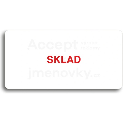 ACCEPT Piktogram SKLAD - bílá tabulka - barevný tisk bez rámečku
