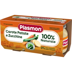 PLASMON Зеленчуково пюре Plasmon - Моркови с картофи и тиквички, 2 х 80 g (1672) - ozone