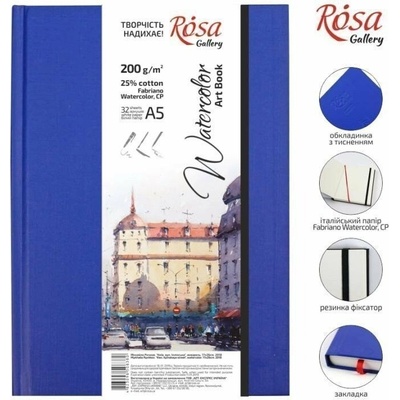 ROSA Gallery Sketchbook pro akvarel Fabriano A5, 200 g/m2, 32 str.