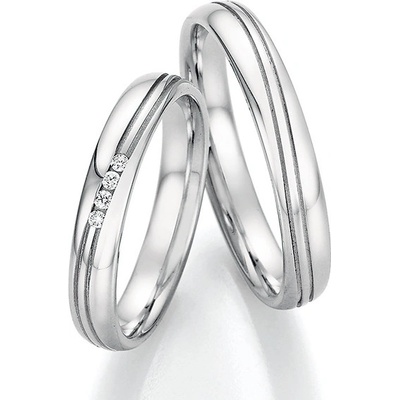 Snubní prsteny z oceli s diamanty SP-22110
