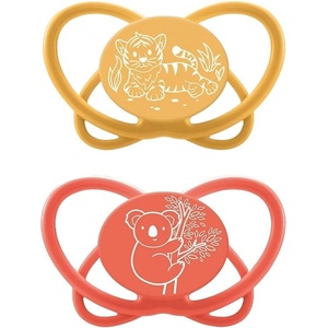 NIP Силиконови залъгалки NIP My Butterfly Green - Тигър и коала, 5-18 м, 2 броя (34000821316195) - baby