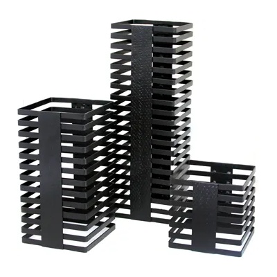 Horecano К-кт стойки за блок маса 3бр. STRIPE ЧЕРНИ (15, 24x15, 24xh15, 24, 15, 24x15, 24xh31cm, 15, 24x15, 24xh46cm)-SG-79846(S3)(A, B, C) (0184207)