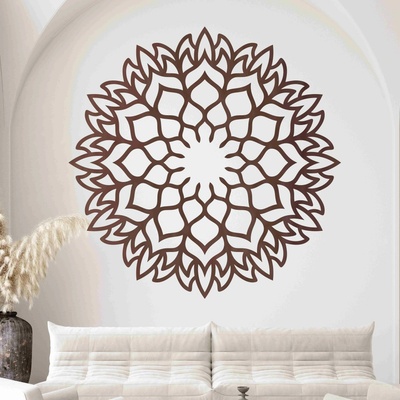 Drevená mandala na stenu - Flower (1469)
