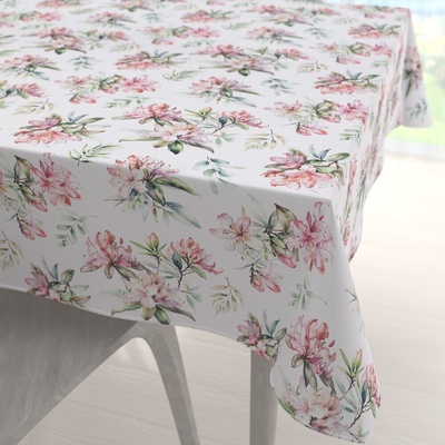 Biante Teflonový čtvercový ubrus TF-134 Akvarelové květy rododendronu na bílém 90x90 cm
